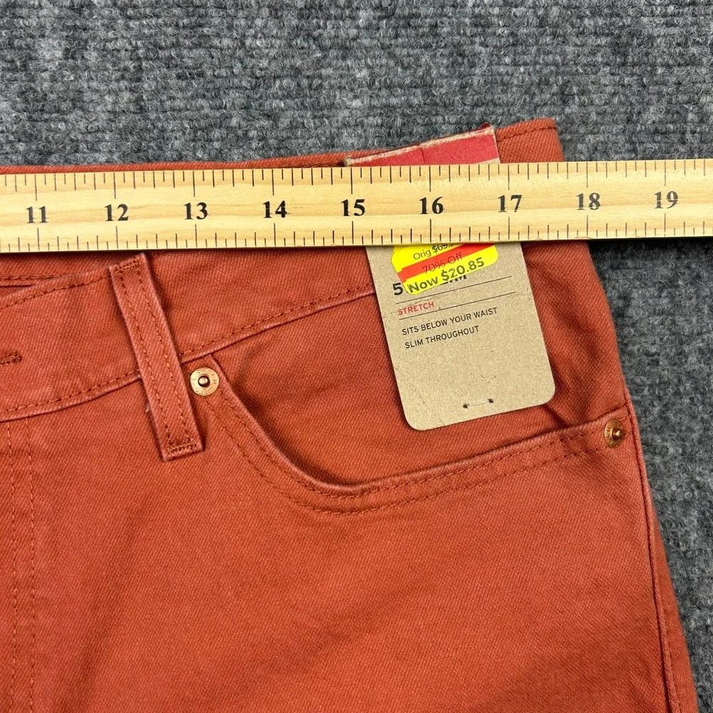 Levis 511 Slim Jeans Mens 36x30 Etruscan Red (Orange) Stretch Twill Pants